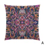 Housse de coussin en lin a motif mandala rtro, taie d'oreiller de canap moderne, pche, simple face, ...