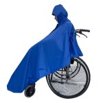 Housse de poncho imperméable pour fauteuils roulants bleu Housse de poncho imperméable pour fauteuils roulants bleu