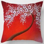 Housse de protection d'oreiller pour canap, taie d'oreiller en peau de pche, velours, arbre, fleur, ...