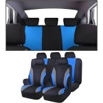 Housses de sige auto 9 pices universelles bleues
