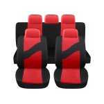 Housses de sige auto universelles modle ls08 rouge, ensembles avant et arrire, tissu polyester