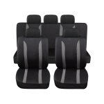 Housses de si�ge auto universelles mod�le ls09 gris, ensembles avant et arri�re, tissu polyester