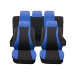 Housses de si�ge auto universelles mod�le ls10 blue, ensembles avant et arri�re, tissu polyester