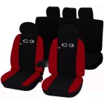 Housses de sige citroen c3 liners voiture siges bicolore noir - rouge