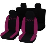 Housse de sige deux colors pour fiat 500l avec logo fucsia noir