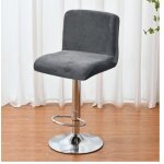 Housse de tabouret de bar extensible gris fonc