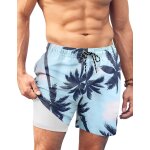 Iawan - short de bain 2 en 1 pour hommes avec doublure de compression short de sport schage rapide, ...