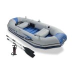 Intex 68373np set bateau mariner 3 avec rames + gonfleur (3 places) gris et bleu
