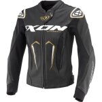 Ixon vortex 3 veste en cuir de moto pour dames, noir - blanc - or, taille 2xl pour femmes