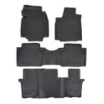 Tapis de sol en caoutchouc 3d - j&j automotive - honda pilot 2008 - 2016 - noir - sur mesure - antidrapant ...
