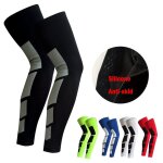 Jambires antidrapantes en silicone pour sport pro, 1 pice, long genou, support de compression, coussinet ...
