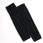 Jambires tricotes chaudes 1 paire le noir