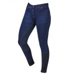Jeans d'�quitation avec assise enti�rement en su�de femme dublin shona xl femme bleu