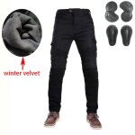 Jeans d'quitation pour hommes, pantalon chaud et epais, double couche, en coton polaire tactique, long, ...