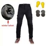 Jeans d'quitation pour hommes, pantalon chaud et epais, double couche, en coton polaire tactique, long, ...