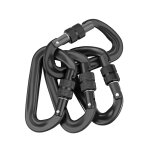 Intirilife set de 4 mousquetons 12 kn 1200 kg noir - 8. 2 x 4. 6 x 1. 5cm - mousqueton a vis en forme ...