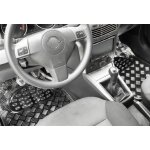 Jeu de 4 tapis de sol look aluminium - universels - chrome