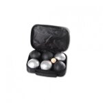 Jeu complet de 2 x 3 boules de pétanque noires et grises Jeu complet de 2 x 3 boules de pétanque noires et grises