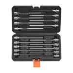 Jeu de douilles hexagonales extra longues 18pcs - vevor - coffret de douille - entranements 3 / 8 po ...