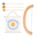 Jeu de flches et d'arc en bois fait a la main, avec feuilles cibles, accessoires de jeu de tir a l'arc ...
