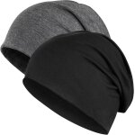Jexnovashop - 2 pi�ces bonnet hiver pour homme et femme, slouchy beanie coton chapeaux d'hiver chauds ...