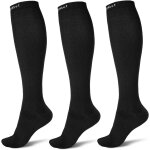 Jexnovashop - 3 paires bas de contention femme homme, chaussettes de contention 15 - 20mmhg compression ...