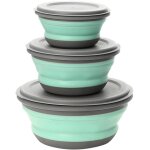 Jexnovashop - 3 pcs bols pliables en silicone portable pliable camping botes de conservation rondes ...