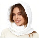 Jexnovashop - bonnets et echarpes tricot�s d'hiver, cagoule 3 en 1 avec echarpe a capuche, chapeaux d'hiver ...