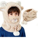 Jexnovashop - cagoule d'hiver polaire thermique pour enfants 3 - 8 ans, multifonction r�glable coupe ...