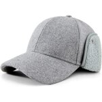 Jexnovashop - casquette homme femme hiver laine casquette de baseball avec cache oreilles chapeau de ...