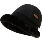 Jexnovashop - chapeau d'hiver pour femmes chaud peluche doublure, femme bonnet beanie tendance anti froid, ...