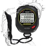 Jexnovashop - chronom�tre de sport etanche 10 tours / s�quences avec rappel, compte a rebours, alarme, ...