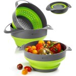 Jexnovashop - ensemble de bols pliables 3 en 1 avec passoire 1, 7 l / 2, 8 l - multifonctionnel - passe ...