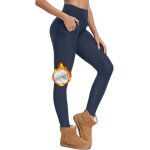 Jexnovashop - femme hiver leggings polaire femme thermique pantalon taille haute chaud extensible slim ...
