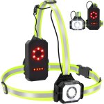 Jexnovashop - lampe de course a pied, 500 lumens lampe pectorale running avec 7 modes led, r�glable a ...