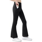 Jexnovashop - leggings yoga fluide pantalon flared bootcut sport bootleg jogging fille