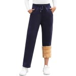 Jexnovashop - pantalon de jogging femmes chaud polaire doubl� pants hiver avec cordon sweatpants laine ...