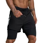 Jexnovashop - short de course homme court 2 en 1 running shorts men pantalon de sport a s�chage rapide ...