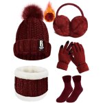 Jfkjg - 5 pièces ensemble de ski dâ¿hiver de femme tricotés ensemble d'hiver bonnet chaude echarpe gants ... Jfkjg - 5 pièces ensemble de ski dâ¿hiver de femme tricotés ensemble d'hiver bonnet chaude echarpe gants ...