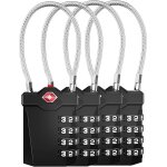 Jfkjg - cadenas tsa valise avion, cadenas code 4 chiffres avec alarme d'ouverture, cadenas code casier ...