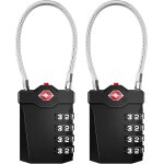 Jfkjg - cadenas valise, cadenas tsa 4 chiffres avec alarme d'ouverture, cadenas code de cble pour gymnastique ...