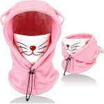 Jfkjg - cagoule d'hiver thermique pour enfants 4 - 12 ans, multifonction coupe - vent masque de ski, ...
