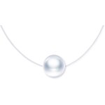Jfkjg - collier pendentif perle de femme fille, collier en argent 925, ras du cou de perle, collier pendentif ...