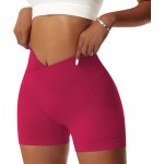 Jfkjg - femmes short de sport push up v cross taille booty scrunch butt legging court sans couture short ...