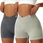 Jfkjg - femmes short de sport push up v cross taille booty scrunch butt legging court sans couture short ... Jfkjg - femmes short de sport push up v cross taille booty scrunch butt legging court sans couture short ...
