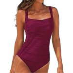 Jfkjg - maillot de bain femme 1 pice push up contrle ventre vintage elgant tankini natation monokini ...