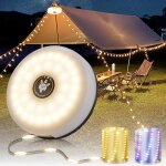 Jgd - guirlande lumineuse de camping enroulable, 4 en 1, portable, rechargeable, avec 8 modes d'�clairage, ...