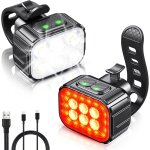 Jgd - lumiere velo avec spot et faisceau d'inondation, rechargeable par usb lampe v�lo led etanche ip65, ...