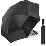 Jgd - parapluie temp�te, 62 pouces parapluie pliant automatique avec double canop�e, parapluie resistant ...