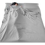 Jgd - sac de couchage l�ger, 210 x 115 cm, drap de voyage coton avec fente d'oreiller pour le camping, ...